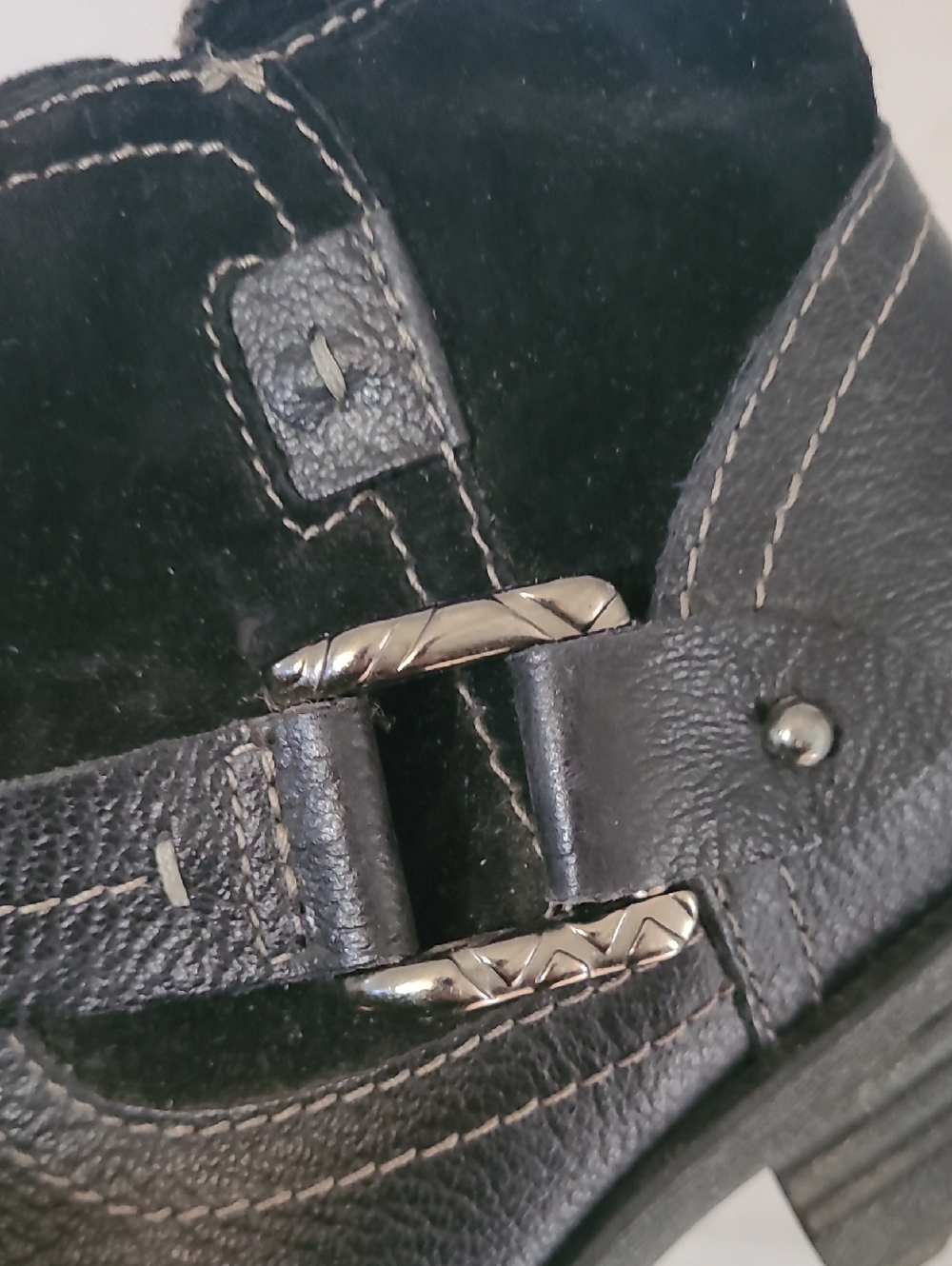 EARTH ORIGINS By EARTH Paris Black Suede Leather Ankle Boot Zipper Size 7.5W - Picture 10 of 11